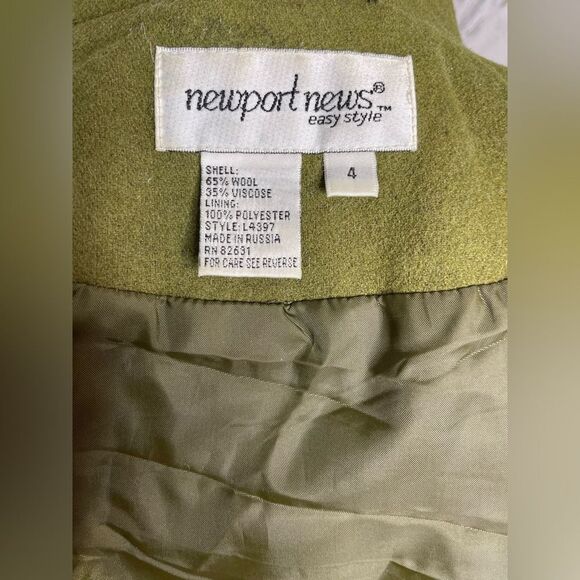 Newport News Vintage Pea Coat Green 4 - Picture 7 of 9